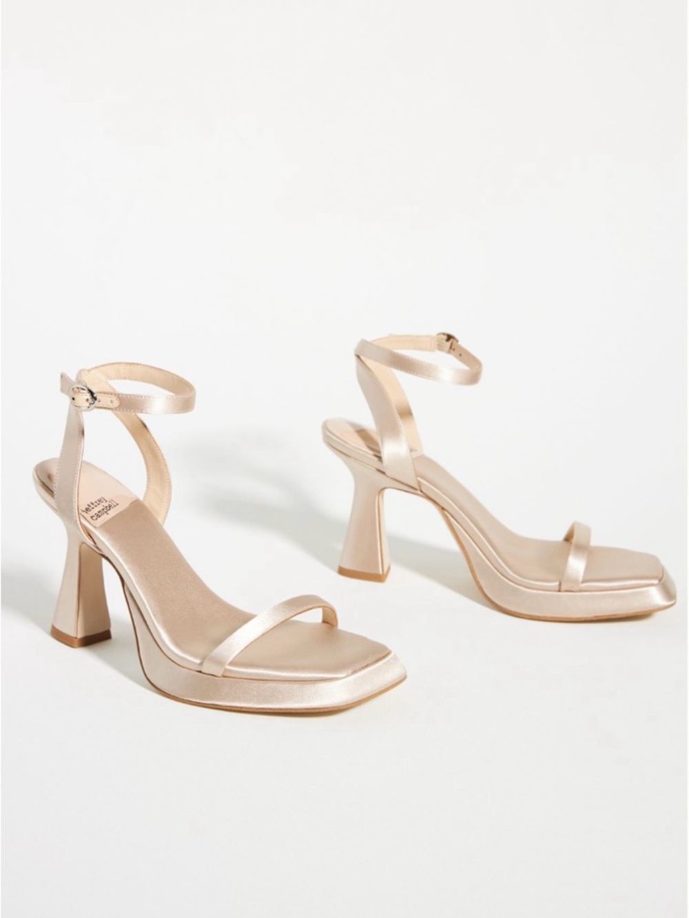 Jeffrey Campbell Gold Satin Strappy Platform Heels